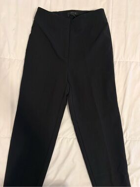 Ann Taylor Black Tailored Straight-Leg Trousers